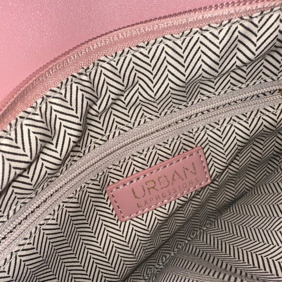 Bamboo Woven Pink Rectangle Fold Over Crossbody Bag - Picture 10 of 13